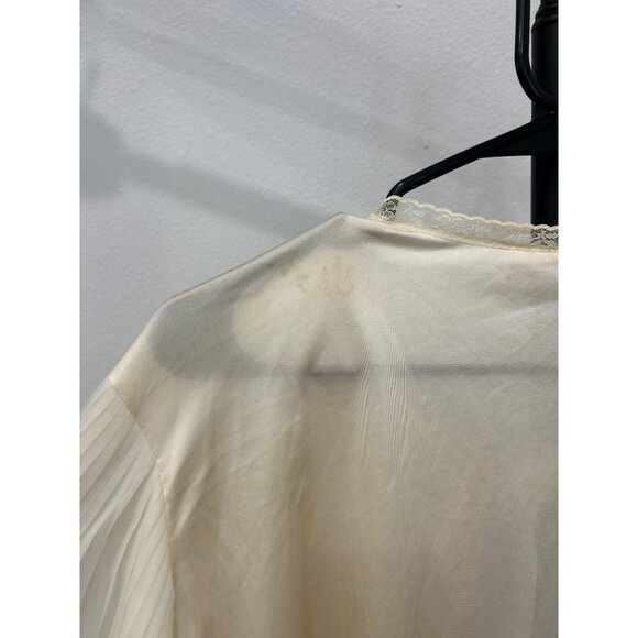 Vintage Jola Two Sheer Pleated Lace Trim Blouse Sz Medium - Picture 7 of 12